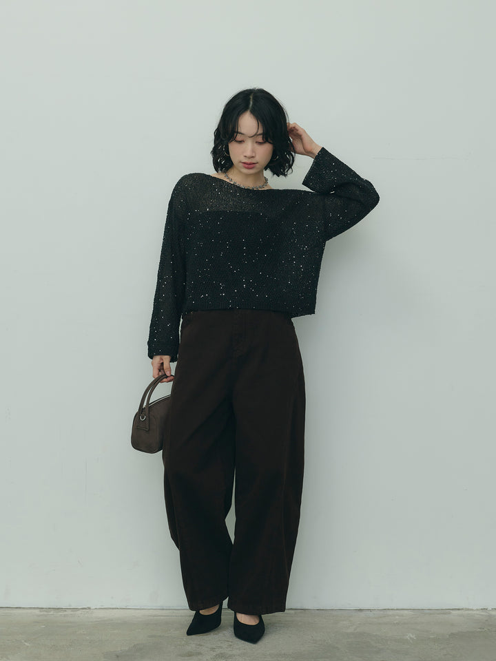 グリッターショート丈ニット