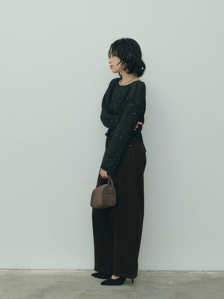 グリッターショート丈ニット
