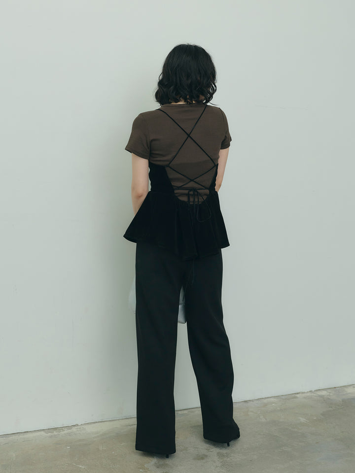 バックシャンペプラムキャミ&amp;Tシャツセット