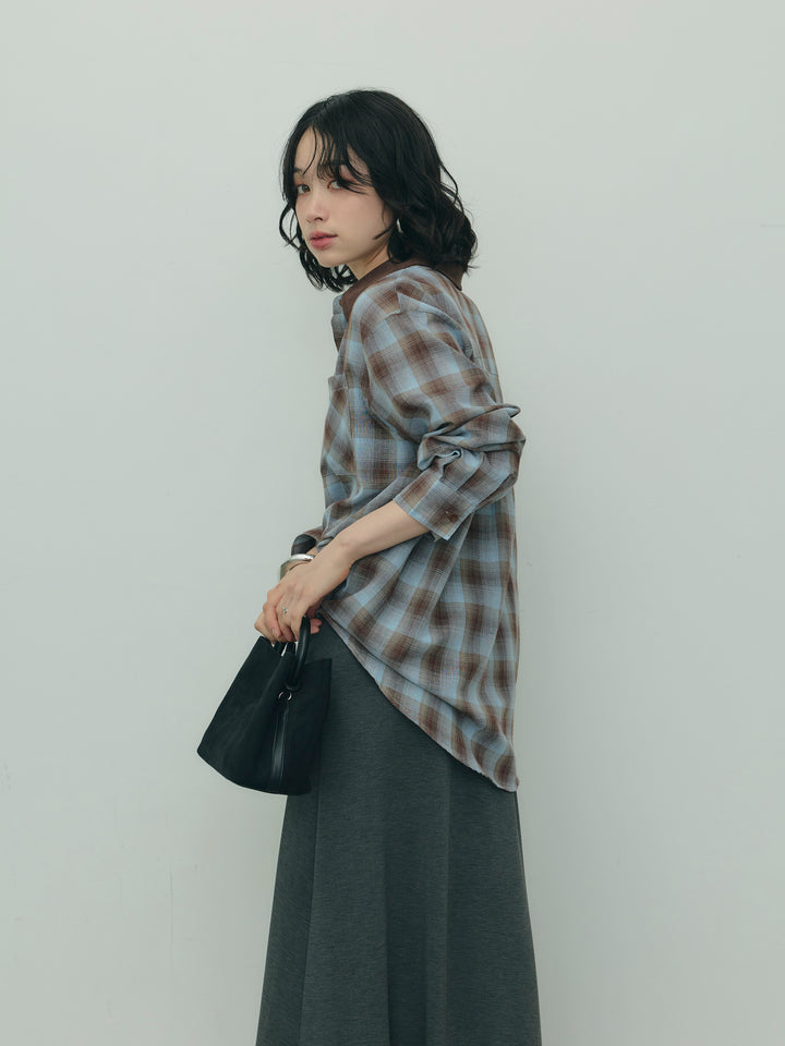 チェック柄オーバーサイズシャツ