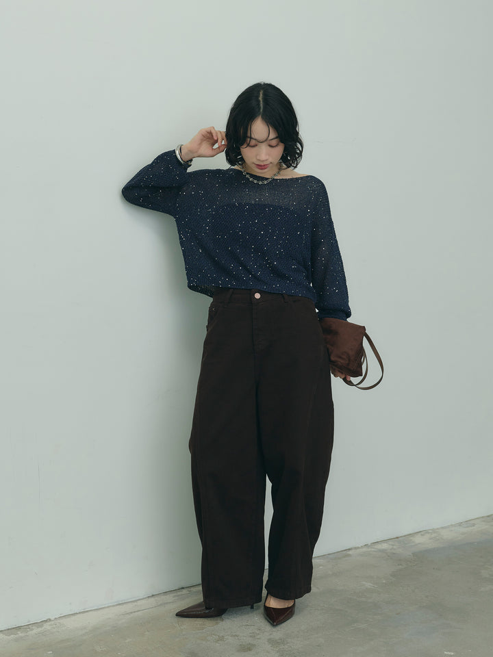 グリッターショート丈ニット