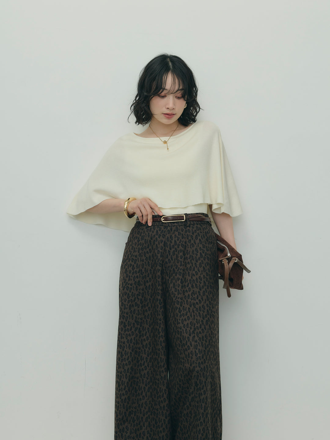 レオパード柄ワイドパンツ