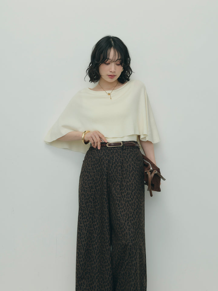 レオパード柄ワイドパンツ