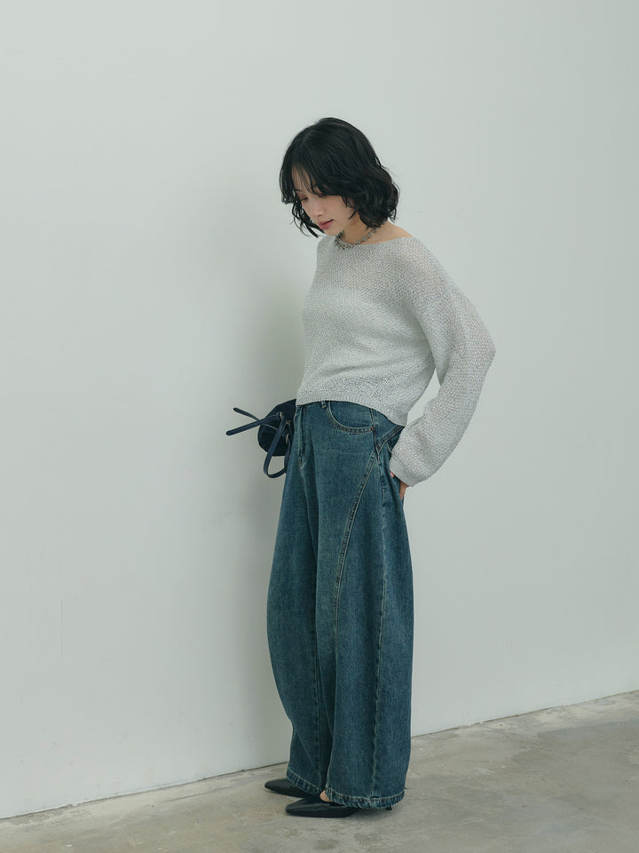 グリッターショート丈ニット