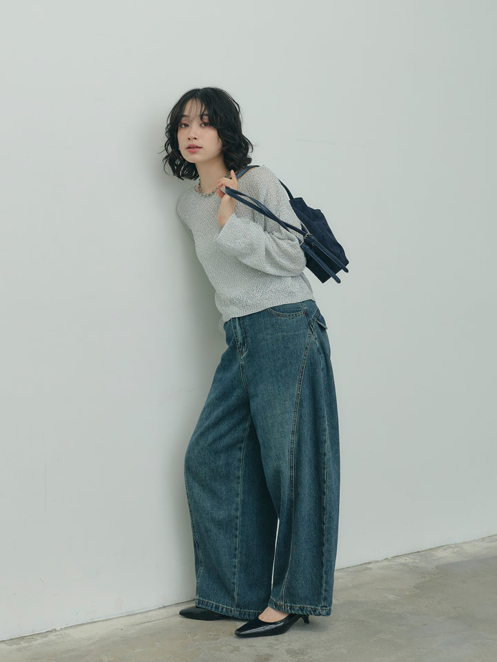 グリッターショート丈ニット